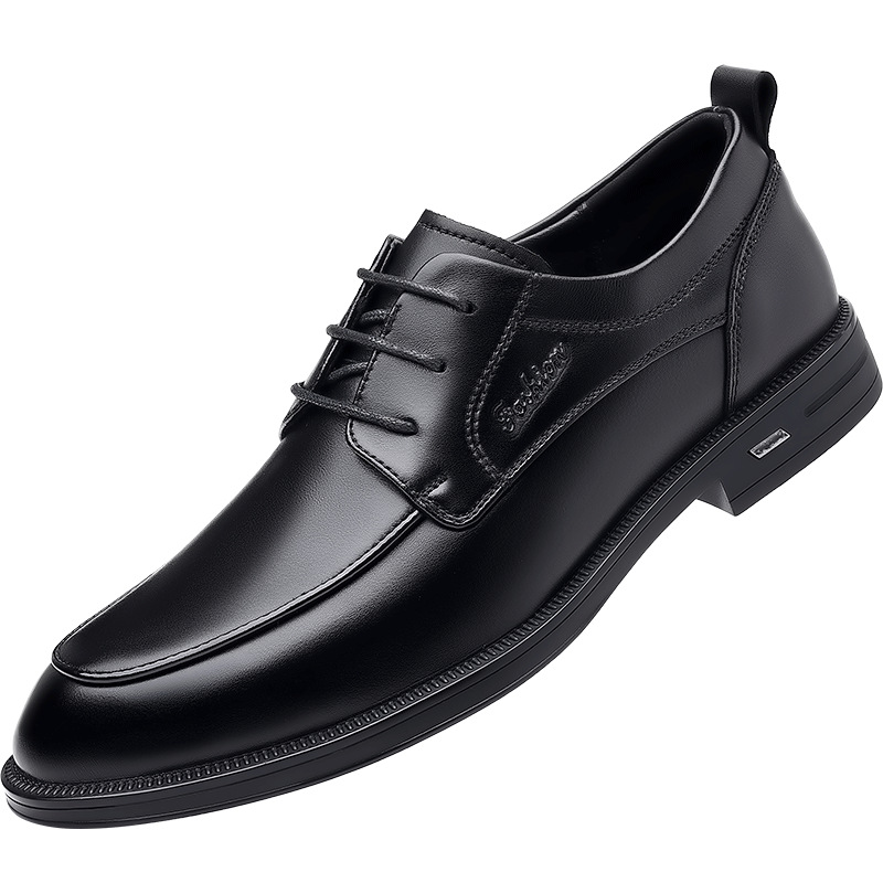 Zapatos de cuero de los hombres de la primera capa del zurriago de la primavera zapatos de los hombres ocasionales puntiagudos coreanos del negocio zapatos de los hombres del desgaste formal británico del cuero genuino image 6