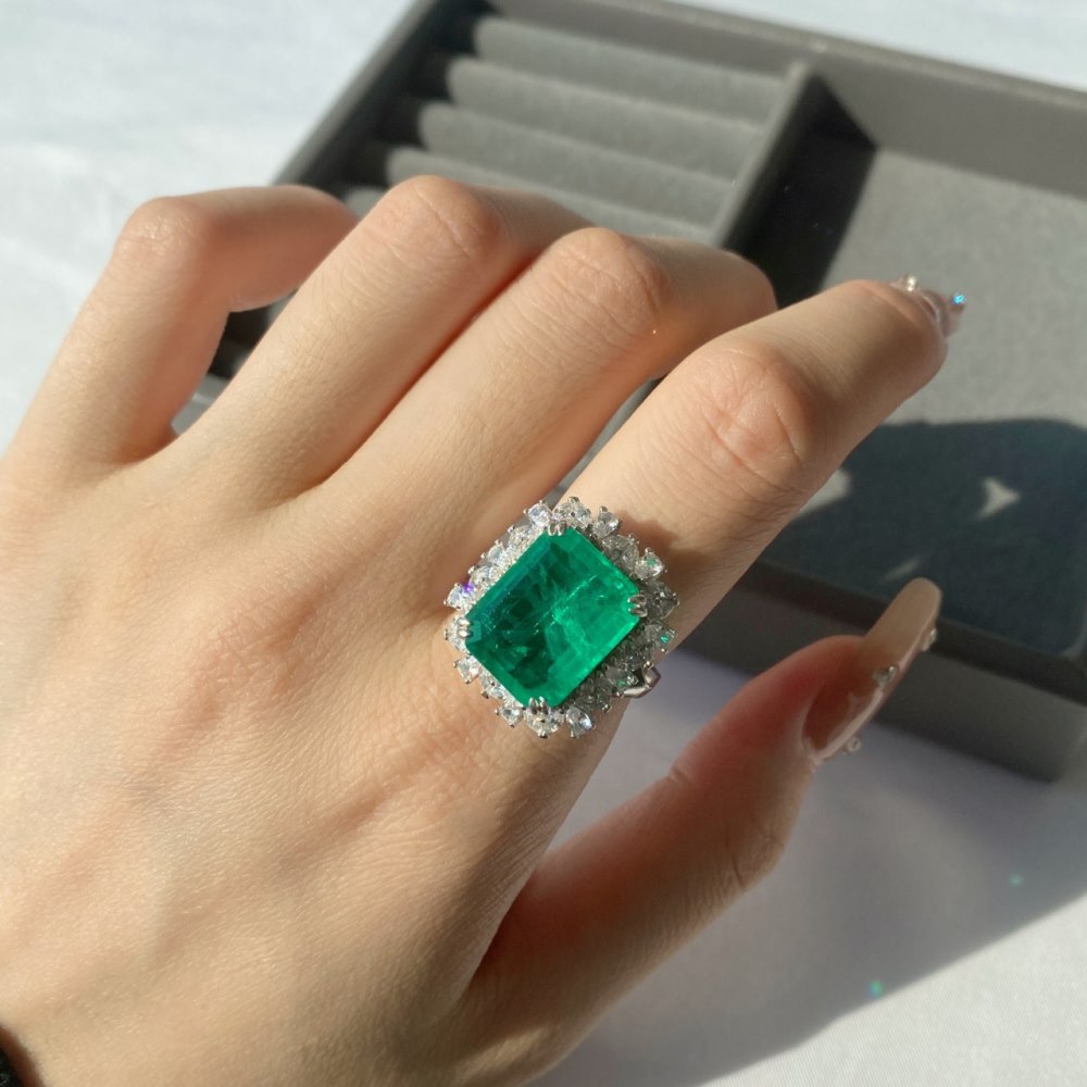 Simple Style Square Silver Plating Inlay Zircon Rings 1 Piece