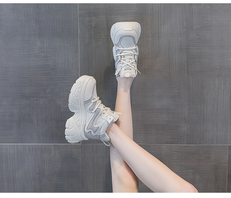 Giày sneaker nữ đế dày tăng chiều cao 9cm phong cách hot trend 2026 — Lớp lót đơn màu tím M2695, M2695- 1m màu cộng với nhung, Lớp lót đơn màu M 2695m, M2695-1 nâu cộng với nhung chi tiết 25