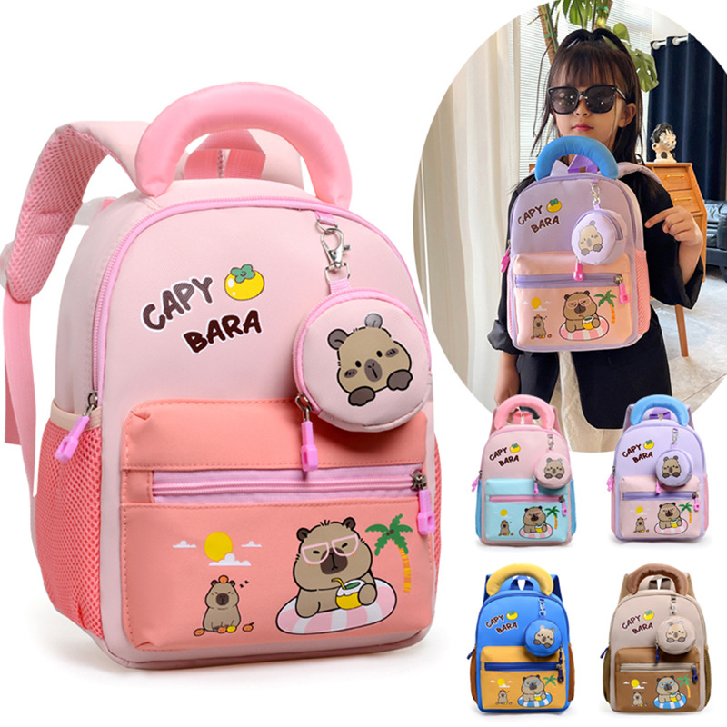 Mochila infantil de dibujos animados respirada lindas niñas mochila de jardín de infantes 3 años de edad 5 niños mochila de escuela primaria