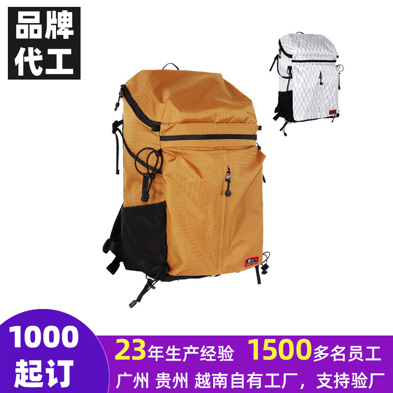 Waterproof Plaid Nylon Mountaineering Bag Custom Off-Road Hiking Bag Outdoor Travel Backpack Lightweight Commuter Backpack