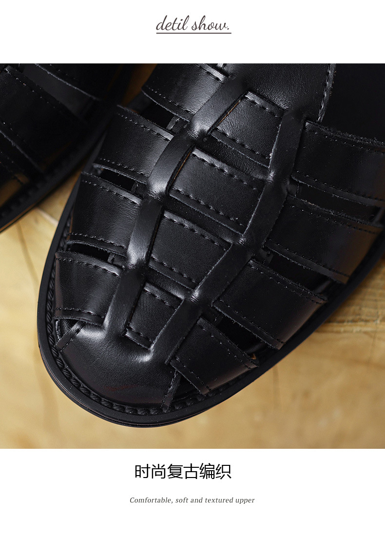 Dép sandal nữ quai chữ T dệt đế mềm phong cách retro — nâu chi tiết 12