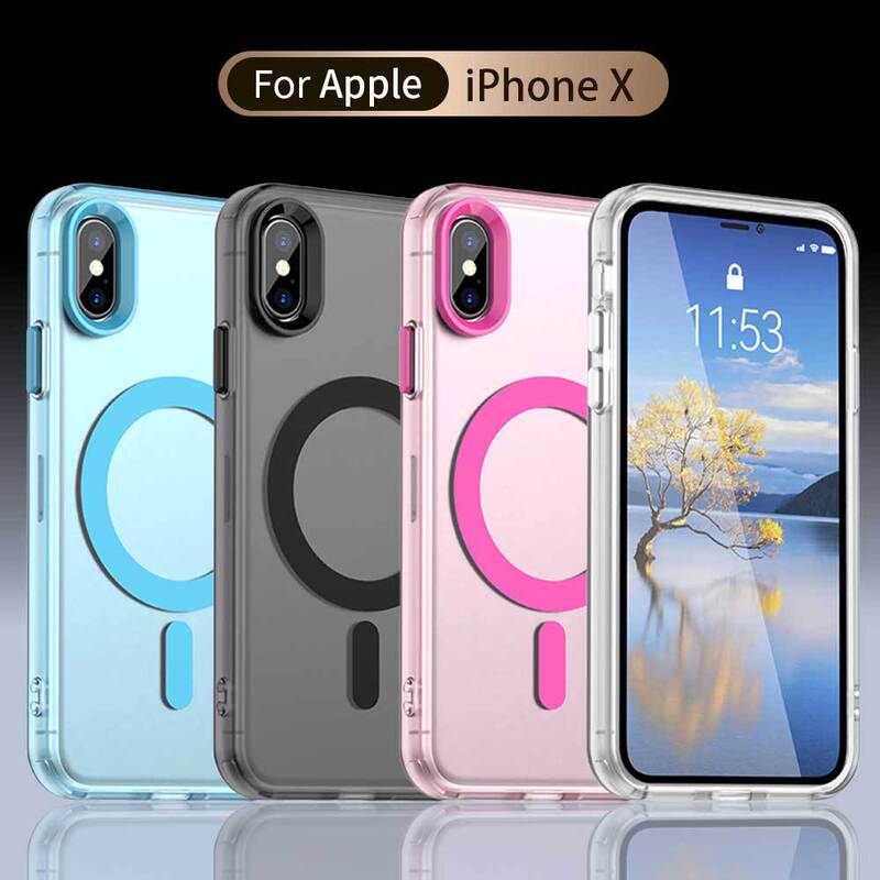 Suitable for Apple Iphonex Magnetic Phone Case Apple X Skin-Feel Frosted Candy Color Protective Cover Factory Wholesale