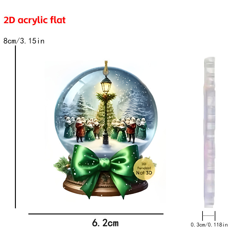 跨境新品圣诞水晶球12件波希米亚风亚克力平面挂件节日家居装饰|undefined