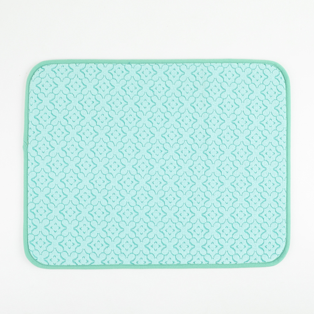 Fabricante tejido de trama jacquard microfibra engrosamiento esponja mantel personal cocina drenado mantel absorbente almohadilla de aislamiento térmico