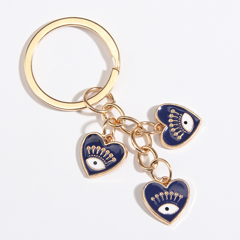 Cross-border European and American new heart-shaped Palm water drop Devil's Eye pendant accessories key chain keychain