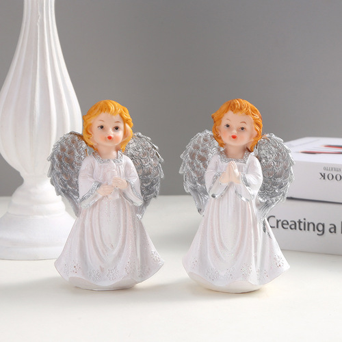 Creative American Cute Girl Elf Angel Statue Study Living Room Desktop Resin Crafts Birthday Gift