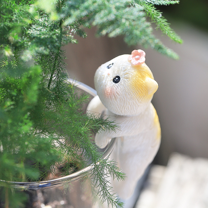 Gato creativo cilindro de escalada decoración zakka micro paisaje pecera paisaje decoración verde planta maceta jardinería colgante