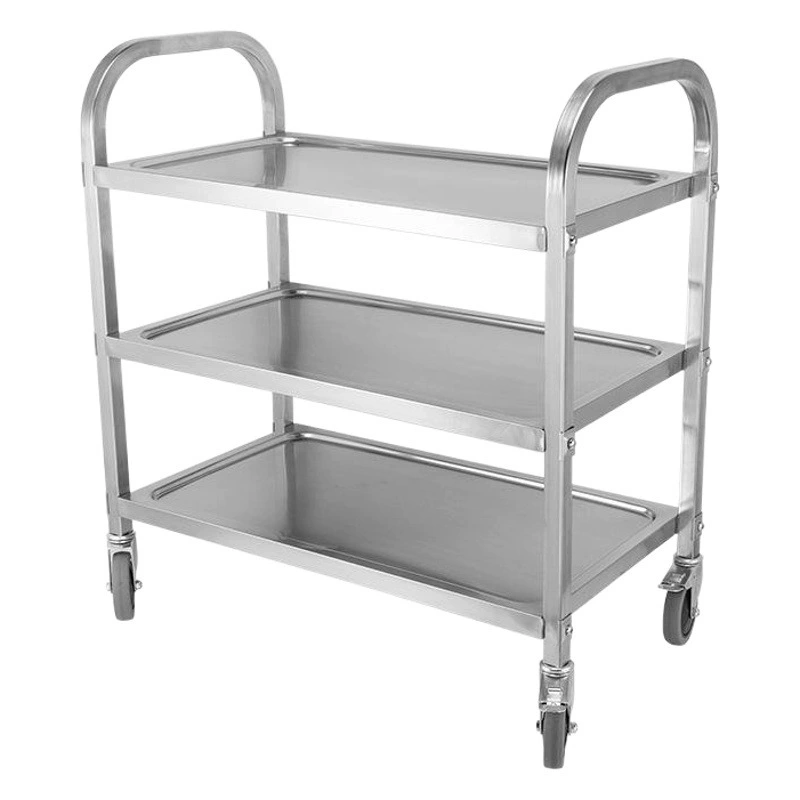 Столовая тележка из нержавеющей стали двухслойная трехслойная тележка для ресторана