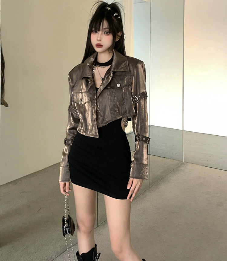 Glass belt, jacket, shirt, autumn