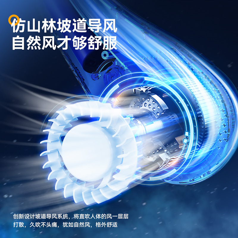 Usb estilo explosivo transfronterizo ventilador de cuello halter de Amazon ventilador de carga de cuello halter para exteriores ventilador de cuello halter silencioso sin hojas