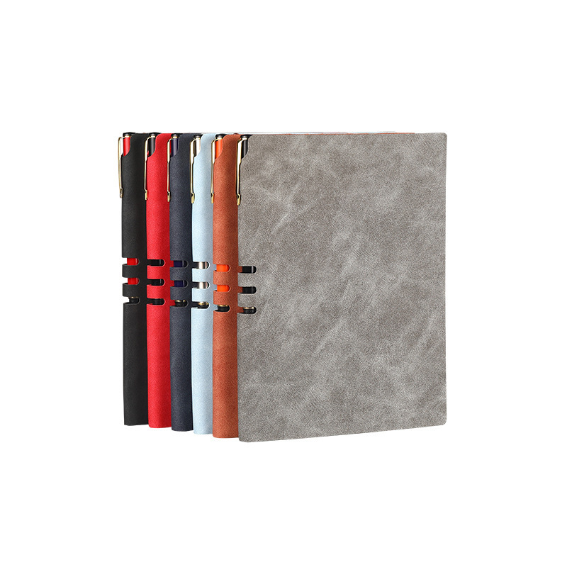 Pluma simple cuero suave A5 portátil PU cuero imitación de negocios actas de la oficina de impresión clásica lotes de fabricantes