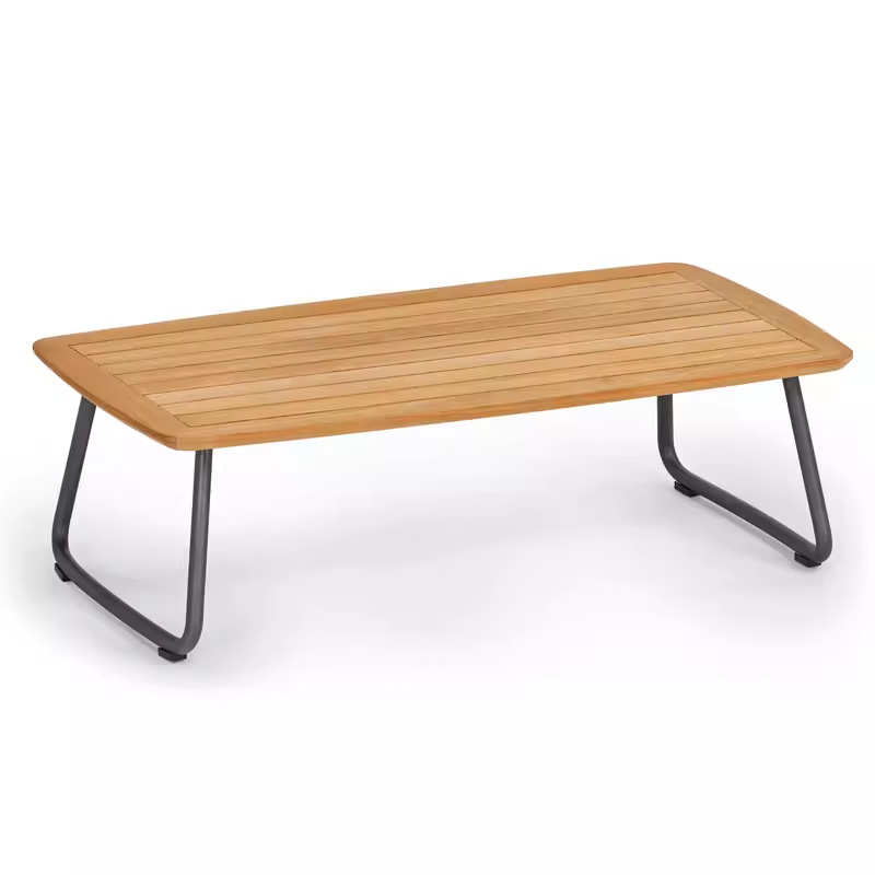 Casual nórdico al aire libre sofá al aire libre de caña de madera sólida villa jardín balcón impermeable de caña de madera de teca combinación de muebles