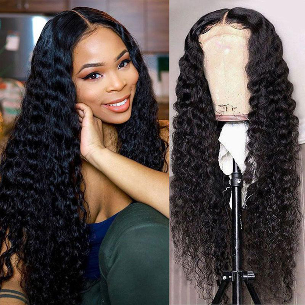 Women's Sweet Party Real Hair Centre Parting Long Curly Hair Wigs display picture 1