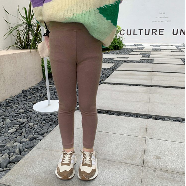 Polainas casuales de alta elasticidad de estilo coreano para niñas Otoño e Invierno pantalones de lápiz slim fit para niños ropa interior engrosada para bebés
