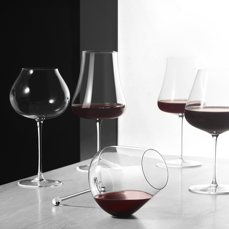 Tazas de vino de cristal, tazas de pie alto, tazas de vino de bordeaux, tazas de vino ultrafinas