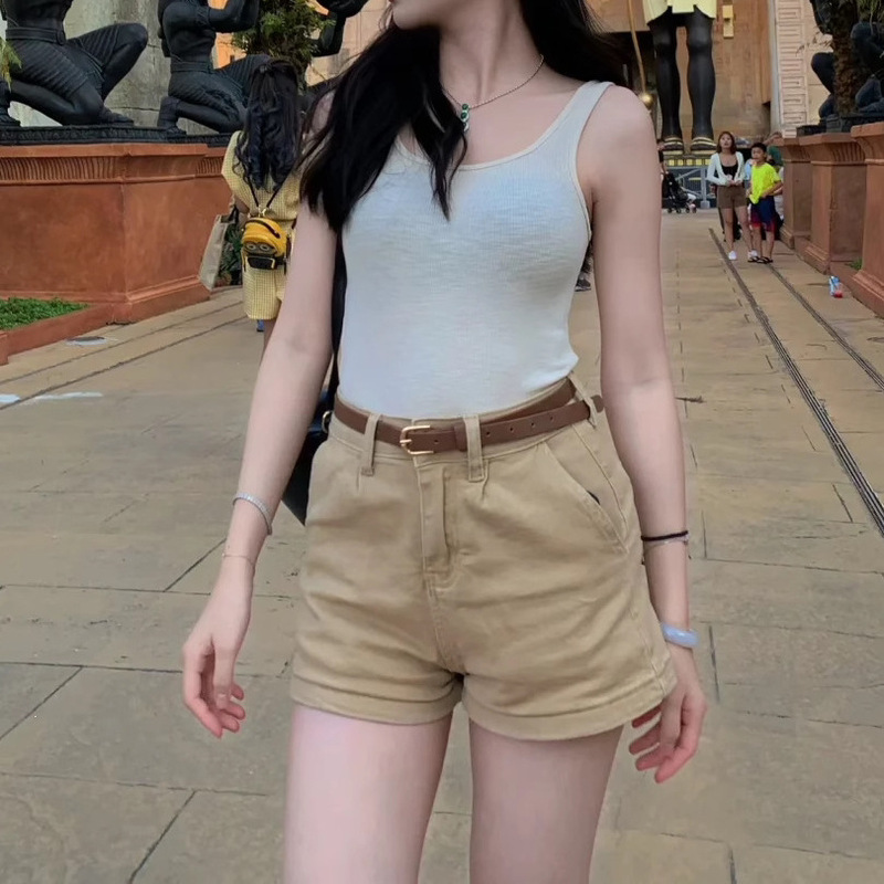 Simple and Versatile Denim Shorts for Women, 2026 Summer New Style, Elegant Old Money Style, High-Waisted Denim Shorts for Women, Cotton