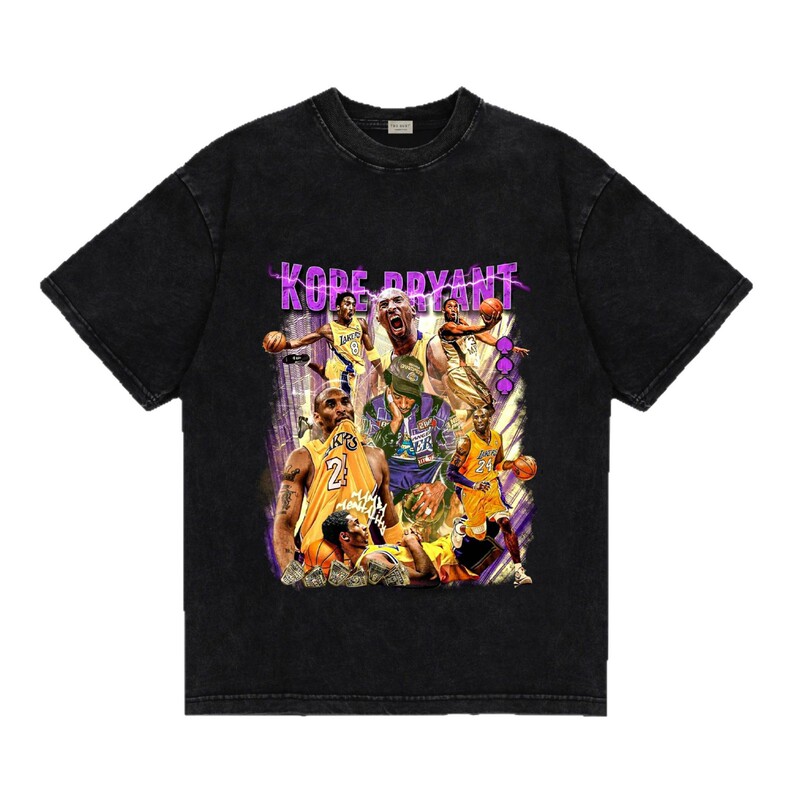 Nba All-Star Hall of Fame Washed Vintage American-Style T-Shirt with Retro Print and Loose Fit
