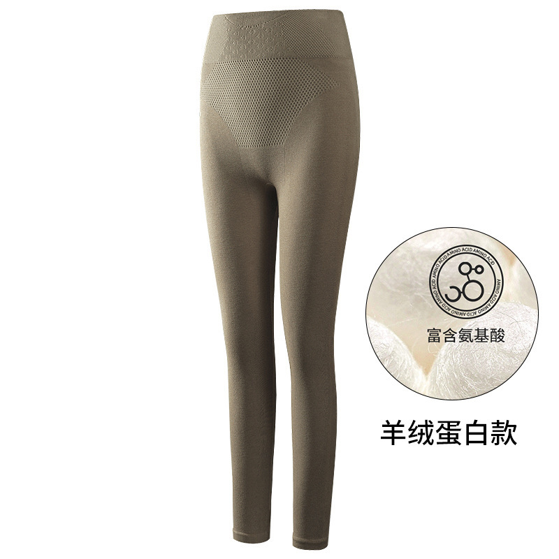新款秋冬德绒高腰羊毛裤高弹收腹发热秋裤女紧身打底裤贴片保暖裤|undefined