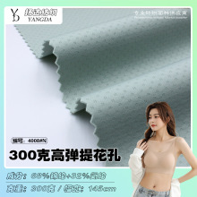 厂家直销加厚300克锦纶高弹透气四叶草孔 内衣面料针织提花布