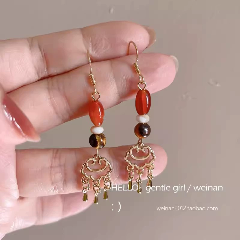 Серьги Retro golden, свадебный лёгкий люкс, высокое качество