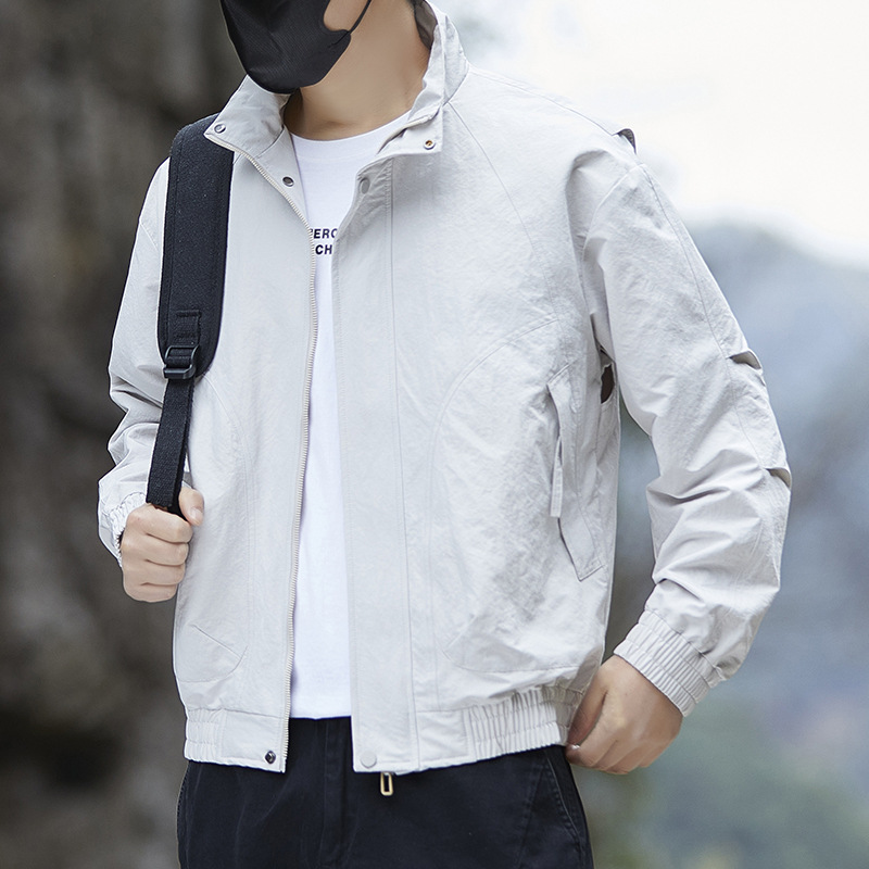 Transfronterizo simple chaqueta casual hombre chaqueta de moda hombre primavera y otoño nuevo estilo al aire libre chaqueta de asalto hombre tamaño grande