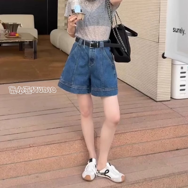 Jersey-Style Summer Casual Wear 2026 New Versatile Casual Elastic Waist Denim Shorts