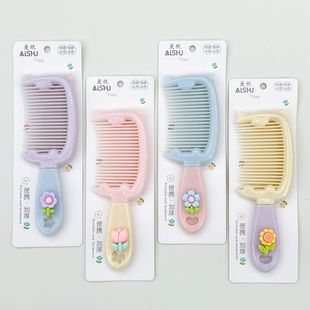 Portable small size Mid-tooth Comb Thickened Durable Resin Doll Children's Comb Flower Shape High-value Plastic Comb