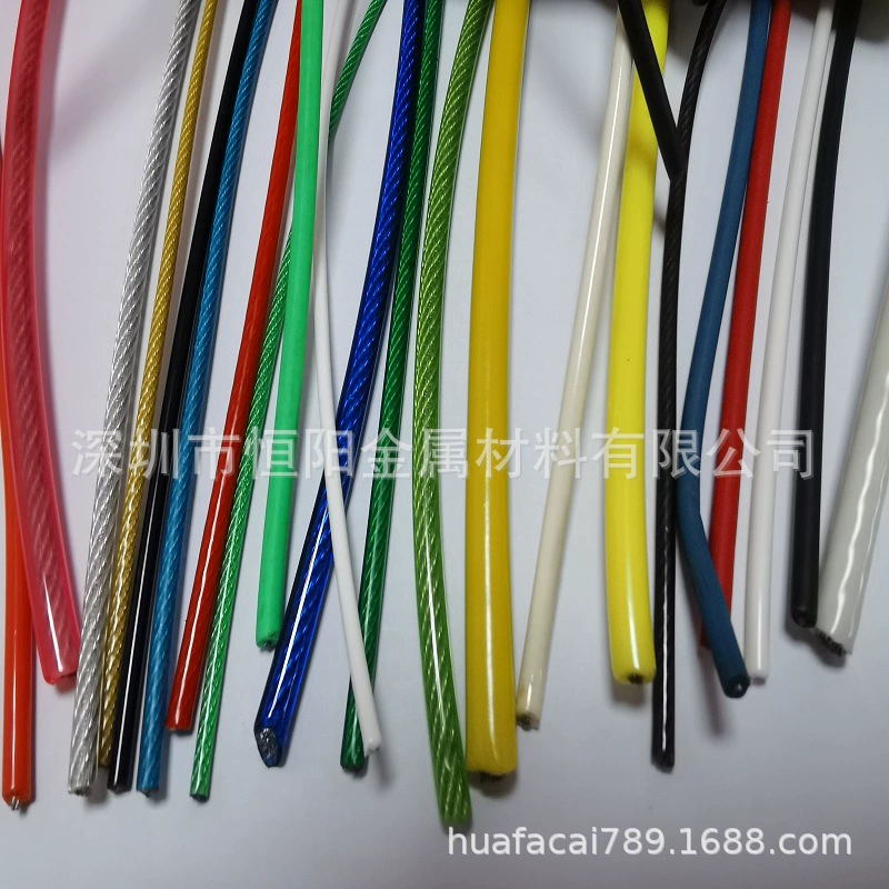Цветной клееный трос с проволокой, покрытый PU/PA/PVC/PE пластиком, нержавеющая стальная проволока, парковый зелёный клееный трос