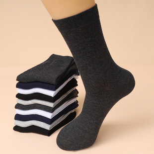 Socks men's mid-barrel spring and autumn cotton socks stockings four-season business casual cotton stockings solid color men's cotton socks