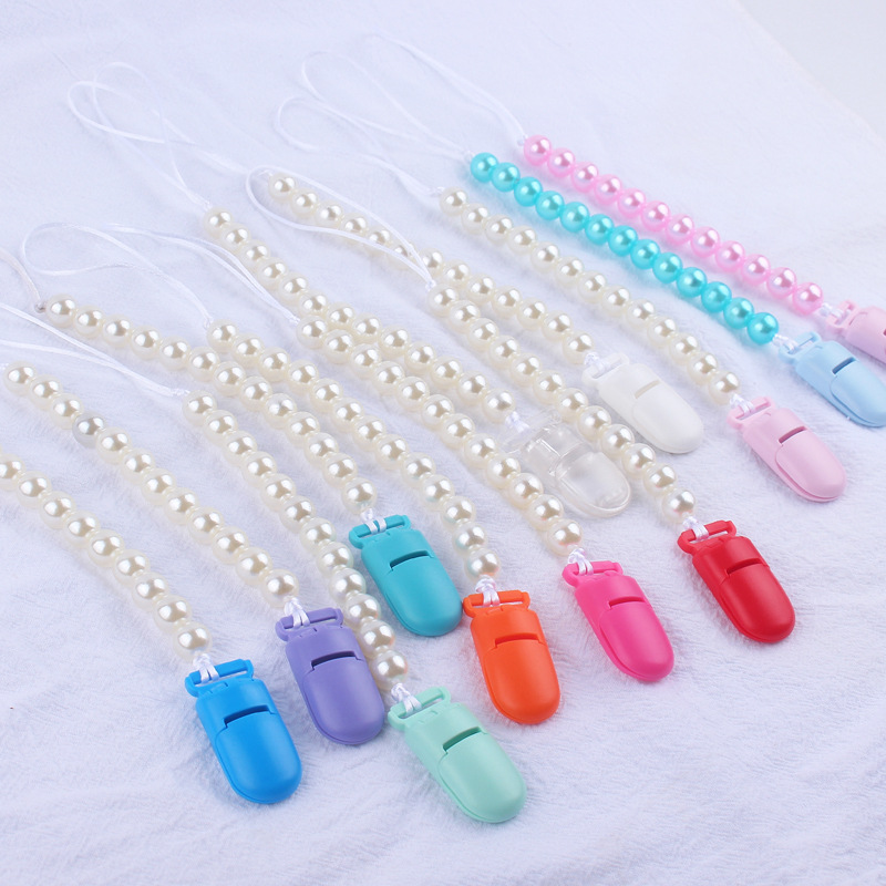 Suministros para bebés de color clip de plástico pacificar bebé DIY perla chupete cadena anti-gota cadena nuevo AliExpress