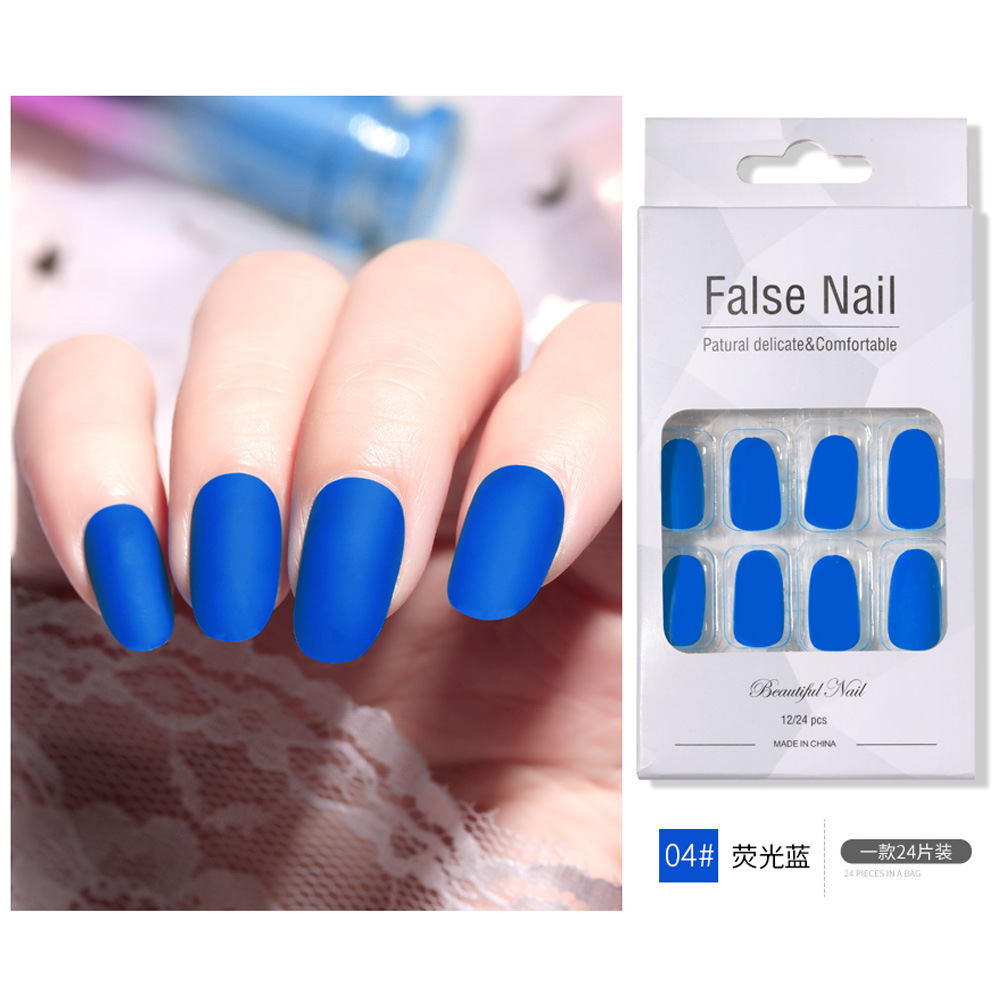 Nueva pieza de esmalte de uñas de desgaste de ballet largo luminoso transfronterizo terminado parche de uñas esmerilado pegamento jalea pieza de uñas falsas