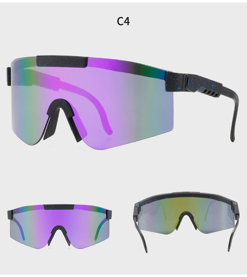 90g Weight Half Frame Glasses Structure Sunglasses Classification Tac, UV400 Protection Lens Material Biker Glasses Style Travel, Fishing Occasion All Seasons Season Unisex Gender Grey, Black Color Exaggerated Punk Streetwear Color Block Tac UV400 Protection Biker Half Frame Sports Sunglasses 9