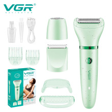 VGR735跨境多功能三合一女士剃毛器IPX7水洗护理剃毛器面部清洁器