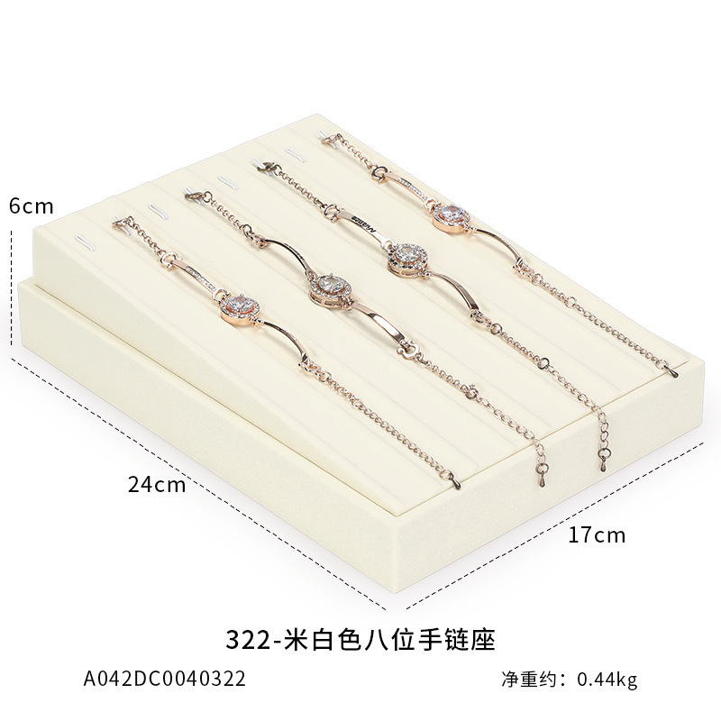 Xu Yue joyería estante de exhibición beige superfibra aretes de lujo anillo de ventana joyería mostrador accesorios
