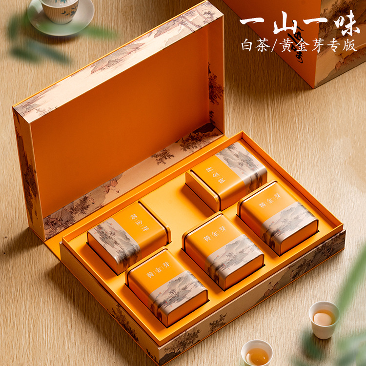 2025新款黄金芽空礼盒通用3两半斤装安吉白茶茶叶罐包装盒礼品盒