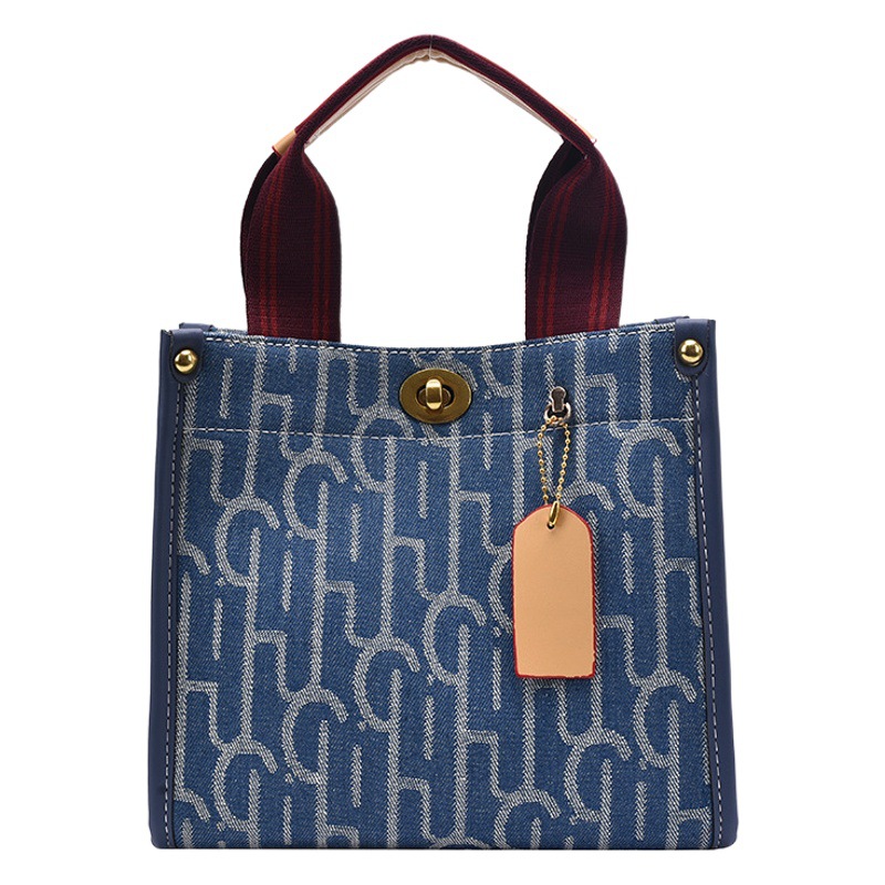 Bolso bandolera para mujer, nuevo bolso tote de lona con estampado de letras, de gran venta, bolso de hombro de textura de alta calidad.