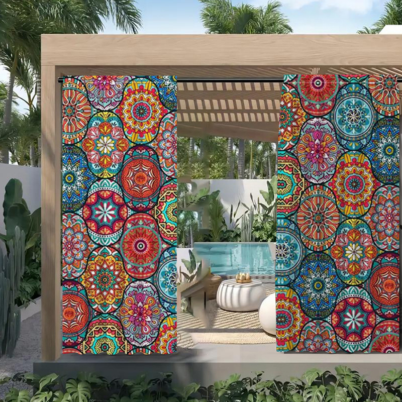 2pcs cross-border wholesale Bohemian style outdoor curtain AB piece yard garden gazebo sunshade special