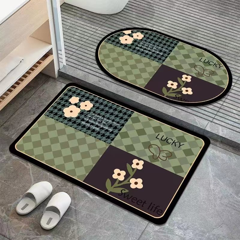 Alfombra de suelo transfronteriza alfombra de suelo antideslizante de baño de color sólido alfombra de barro suave de diatomita simple cocina alfombra de suelo de baño
