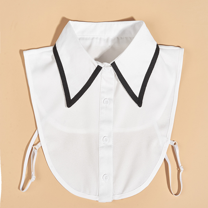 흰색 검은 색 가장자리 포인트 칼라