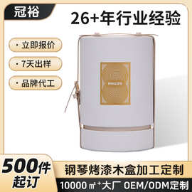 定制手提便携式白色高端木盒 多格装圆柱木质红酒盒来图来样定制