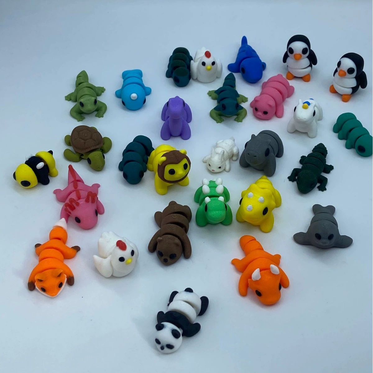 3d напечатанные цветные модели животных маленькие ручные изготовление fdm печатные детские игрушки для домашних животных различные мультяшные куклы