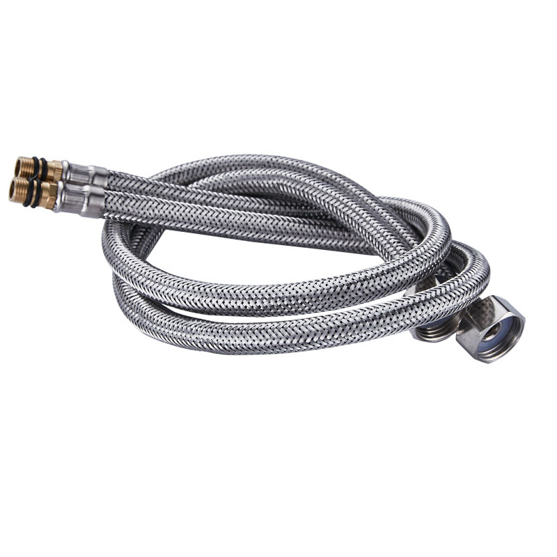 Tubo de entrada del grifo a prueba de explosiones de acero inoxidable Universal 4 puntos de fuelle engrosado tubo de cabeza única accesorios de baño al por mayor