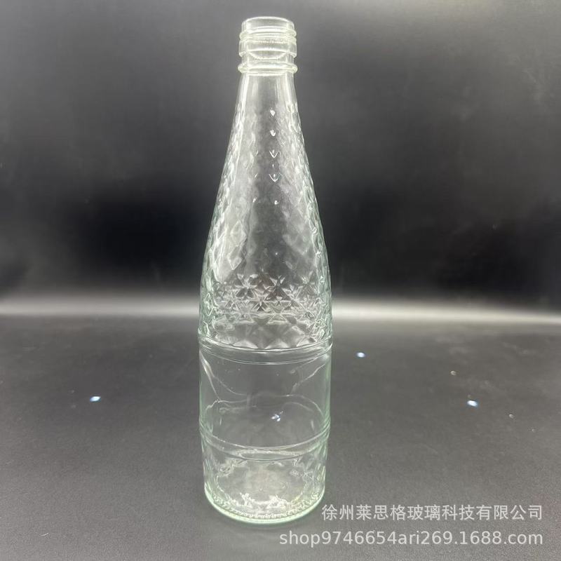 メーカー在庫卸売ミネラルウォーター飲料ガラスボトル透明ラウンドボトル空ボトル印刷可能なロゴ包装|undefined