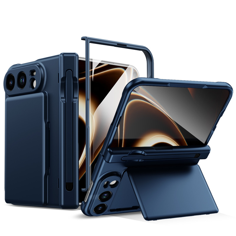 Suitable for iPhone Duo: foldable phone case with card slots and pen holder, offering all-around protection and drop resistance for foldable screen phones Suitable for iPhone Duo: foldable phone case with card slots and pen holder, offering all-around protection and drop resistance for foldable screen phones