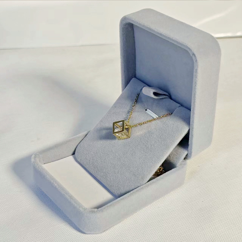 Caja de joyería de lana de textura de cabello redondeada caja de collares al por mayor caja de pendientes colgante brazalete caja de anillo caja de joyería caja de embalaje