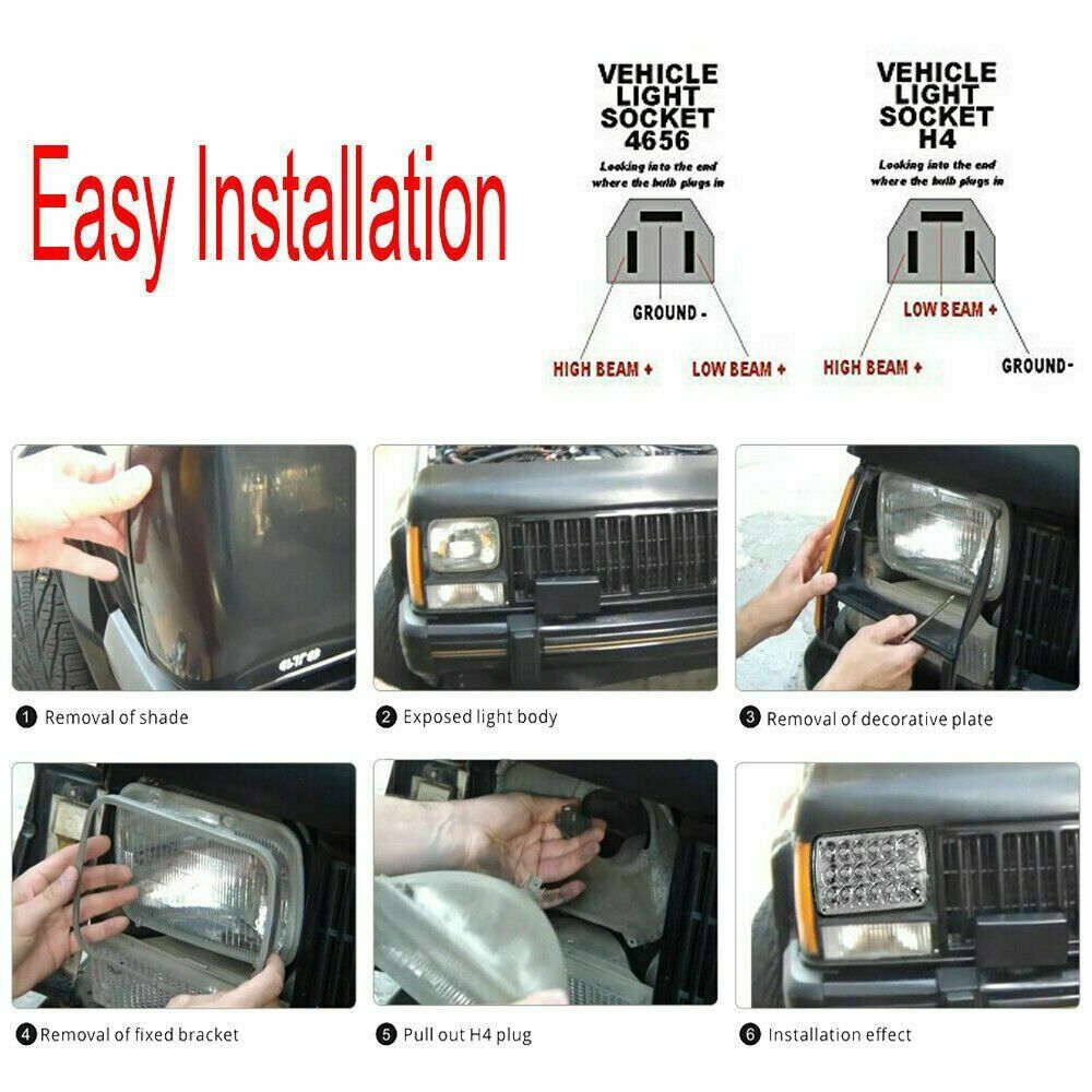 faro de automóvil 4x6 lámpara cuadrada Wrangler transformación de 5 pulgadas lámpara de trabajo de reparación fuera de carretera fabricación directa de 45W