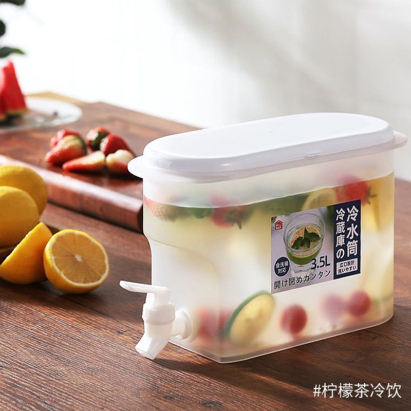 冰箱冷水壶带龙头大容量水果茶壶夏季家用凉水桶冷泡瓶冰水桶3.