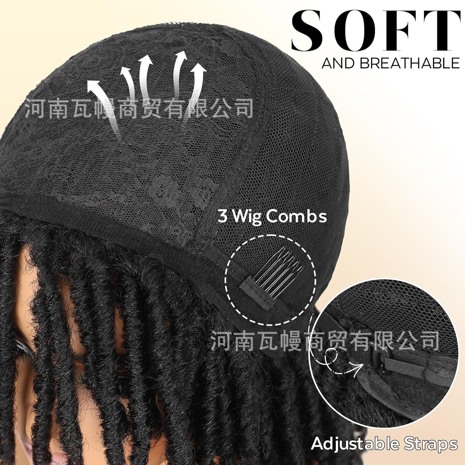 Perucas transfronterizas fibra química trenzada cubierta de pelo Dreadlock wigs Amazon fibra química caliente cubierta de pelo trenzado curva