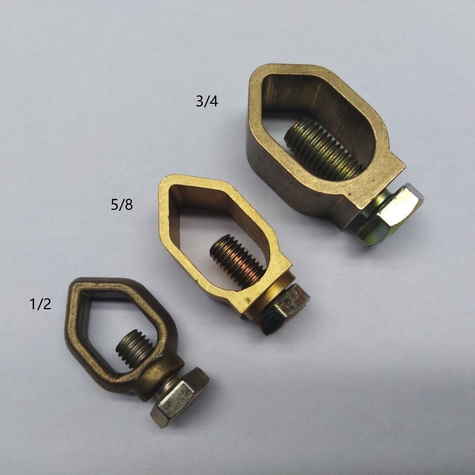 厂家直供 铜包钢接地棒夹 线夹 青铜黄铜紫铜A型夹1/2、5/8、3/4